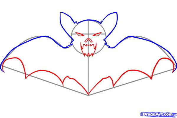 Летучая мышь карандашом