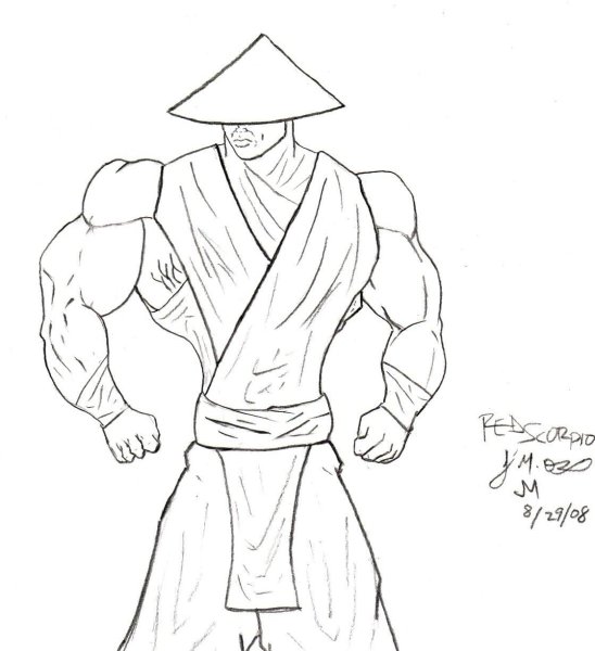Раскраски Mortal Kombat Рейден