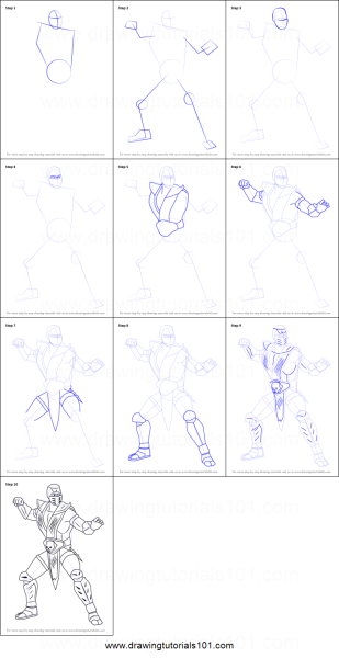 Скорпион из мортал комбат рисунок лёгкий