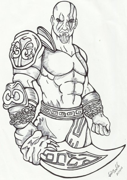 Кратос God of War раскраска