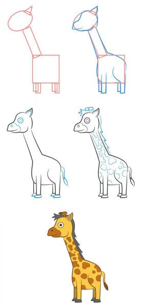 Трафарет жирафа для рисования для детей