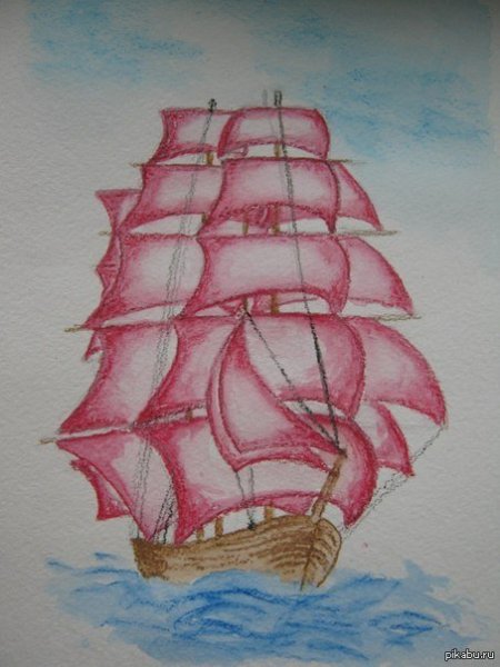 Корабль рисунок карандашом