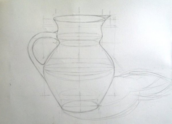 Правильное рисование кувшина карандашом