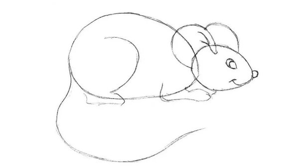 Мышь рисунок для детей карандашом