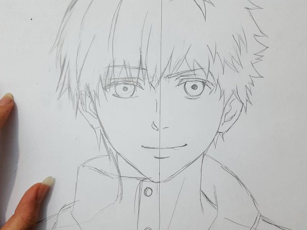 Рисовать аниме Канеки Кен