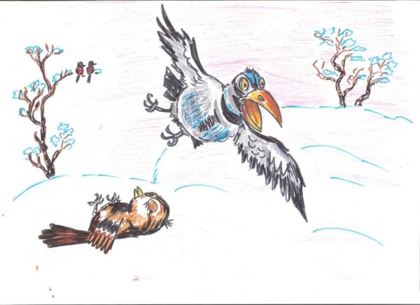 Иллюстрации к произведению Паустовского растрепанный Воробей