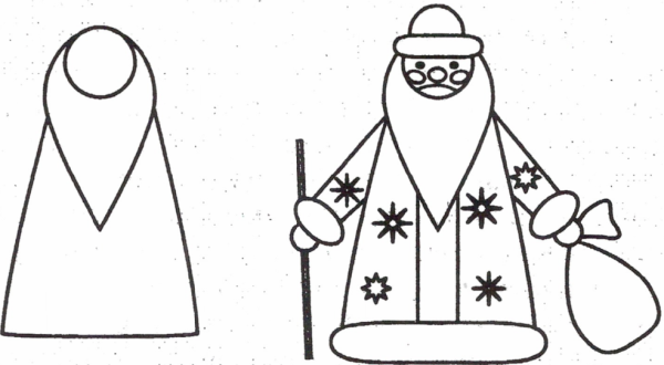 Поэтапное рисование Деда Мороза