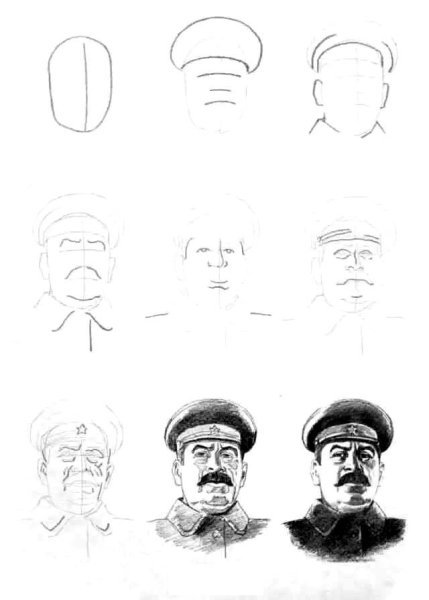 Сталин Иосиф Виссарионович черно белый