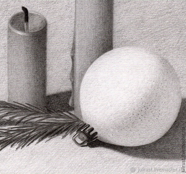 Натюрморт с тенью карандашом