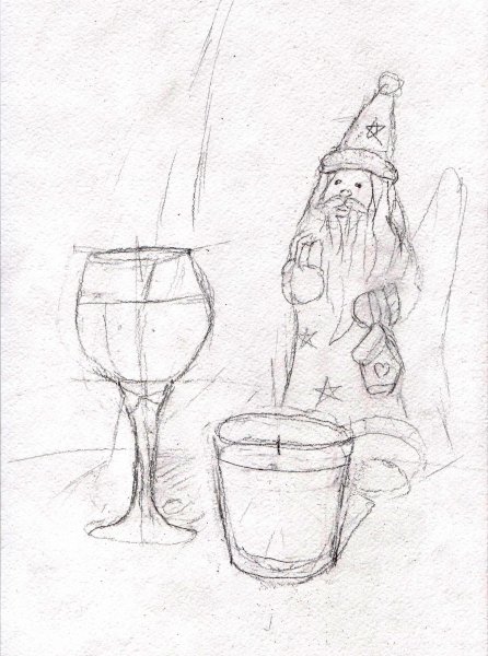 Новогодний натюрморт карандашом