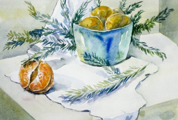 Зимний натюрморт для детей