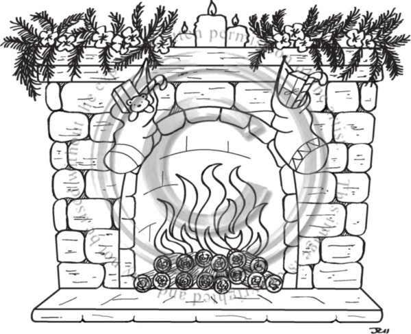 Камин раскраска