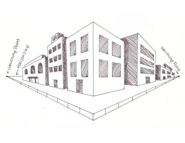 Современные здания рисунок