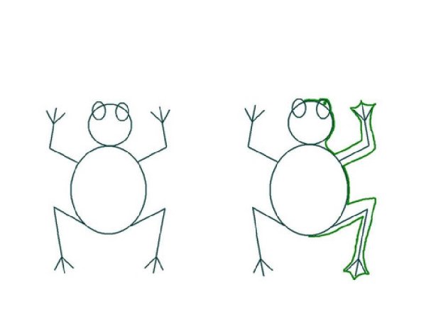 Схема рисования лягушки для детей