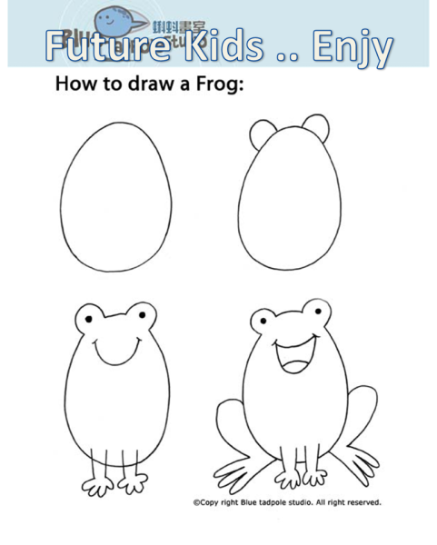 Лягушка рисунок для детей карандашом