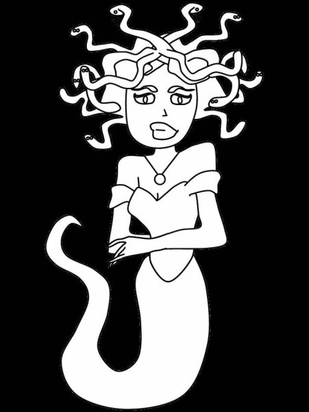 Медуза Горгона рисунок для 3 класса