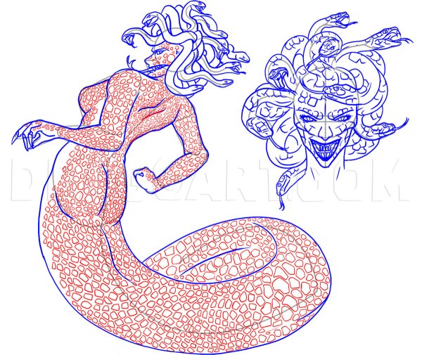 Медуза Горгона для срисовки