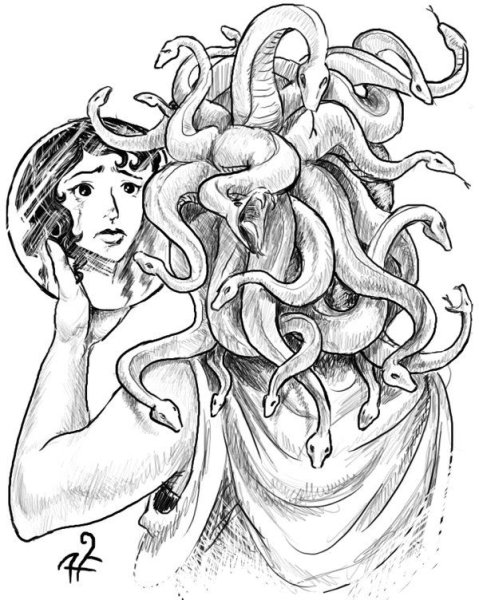 Медуза Горгона по этапно