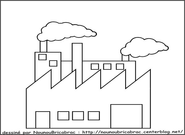Индустриальный пейзаж карандашом