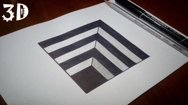 Оптические иллюзии карандашом