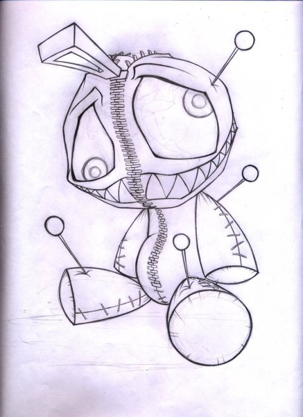 Кукла вуду раскраска