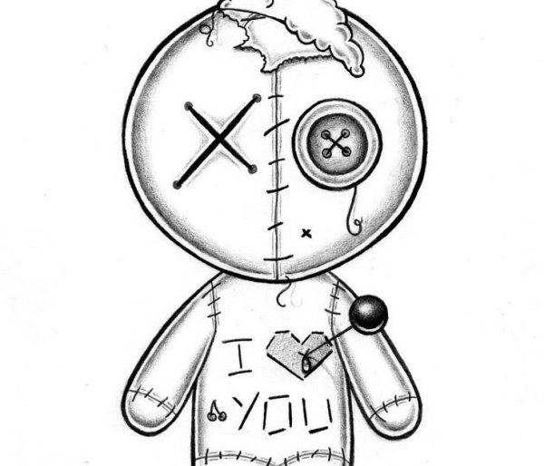 Кукла вуду рисунок