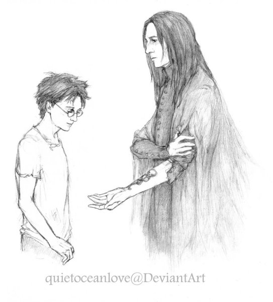 Северус Снейп чёрно белый