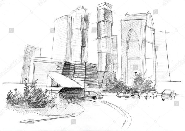 Москва Сити рисунок