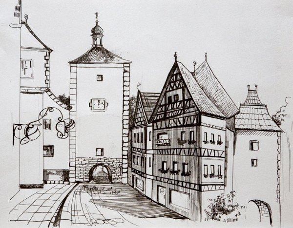 Ротенбург Таубер гравюра