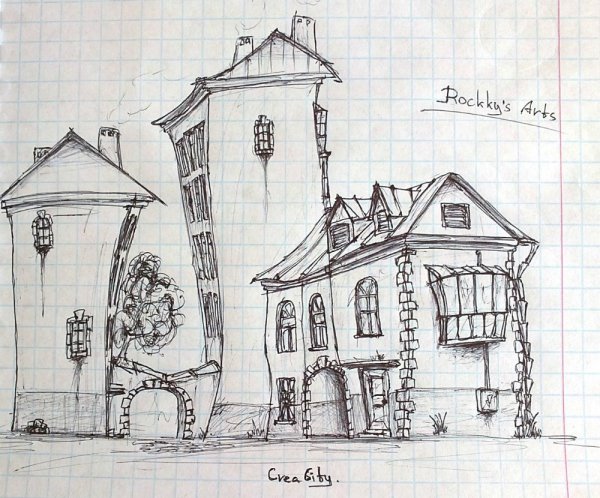 Красивые здания карандашом