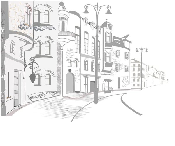 Улица на прозрачном фоне