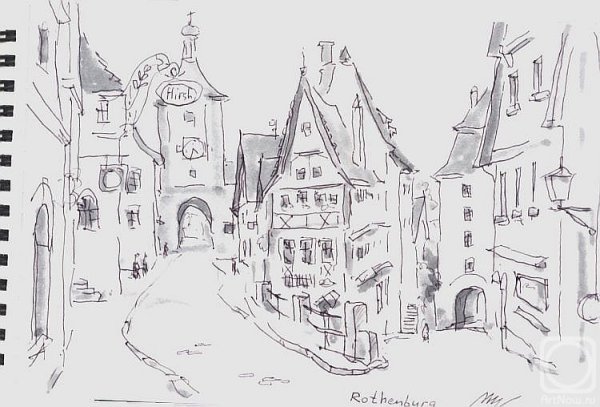 Средневековый город рисунок