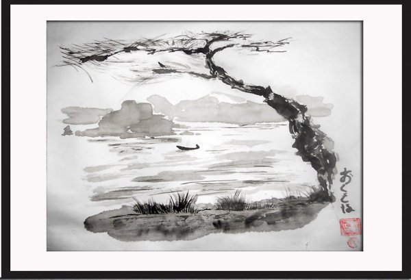 Суми-э японская живопись пейзаж