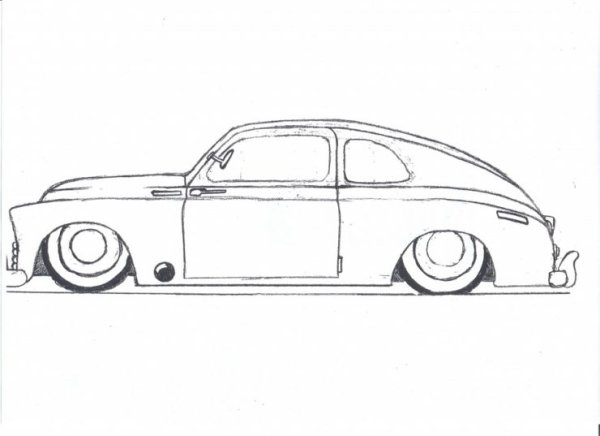 ГАЗ 20 победа сбоку силуэт