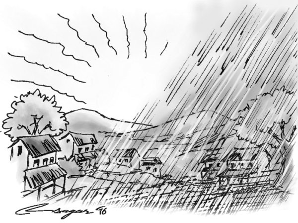 Землетрясение карандашом