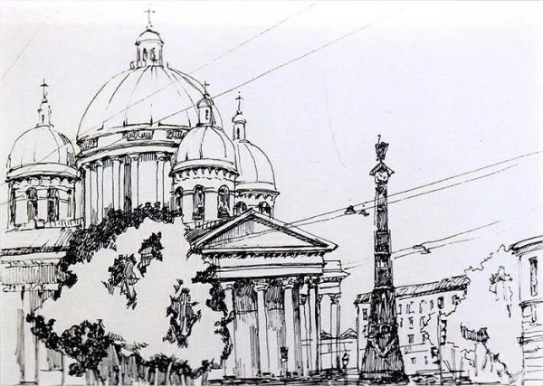 Зарисовки Троицкий собор СПБ