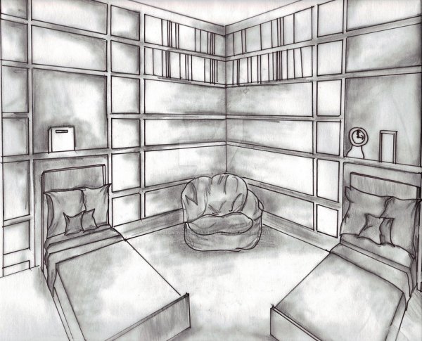 Комната карандашом