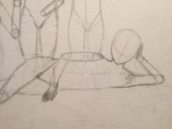 Нарисованный лежачий человек