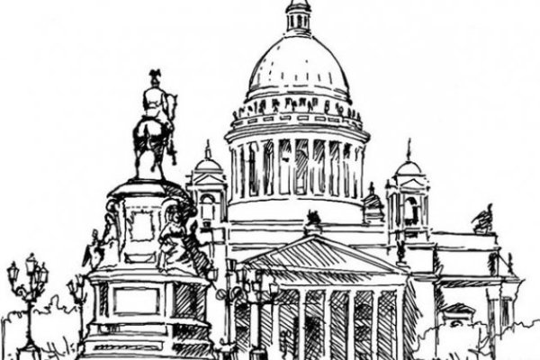 Исаакиевский собор черно белый