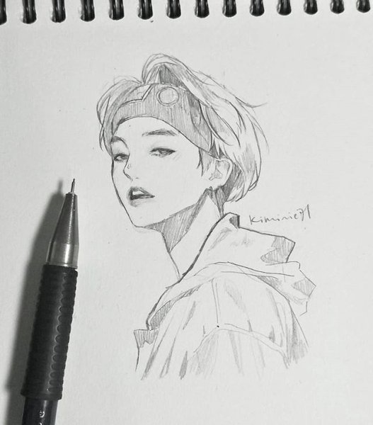 Скетчбук БТС Тэхен