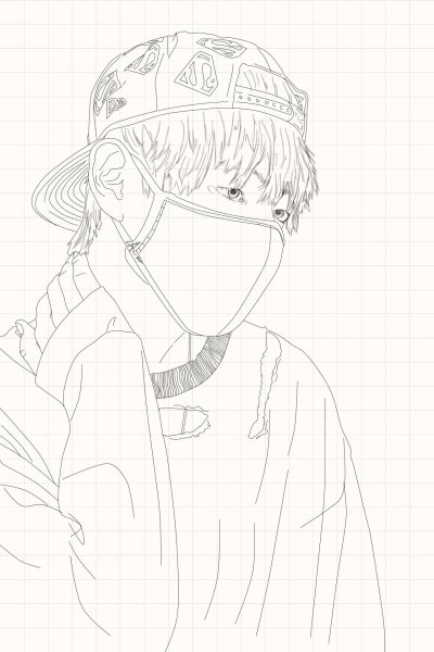 BTS Lineart Taehyung