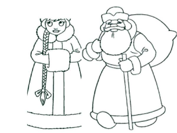 Срисовки Деда Мороза и Снегурочки