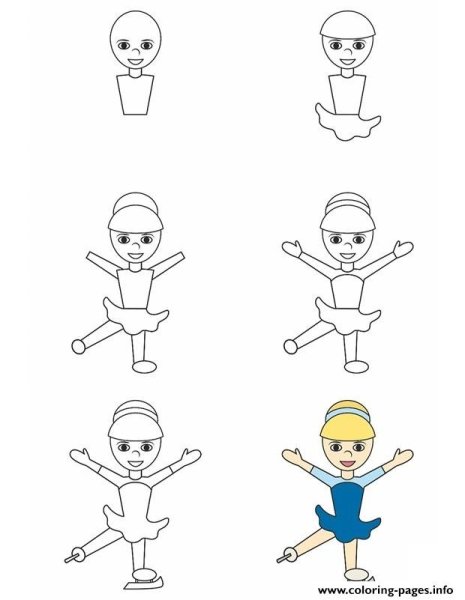 Схема рисования спортсмена для дошкольников