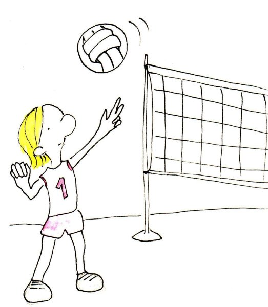 Волейболист рисунок в движении