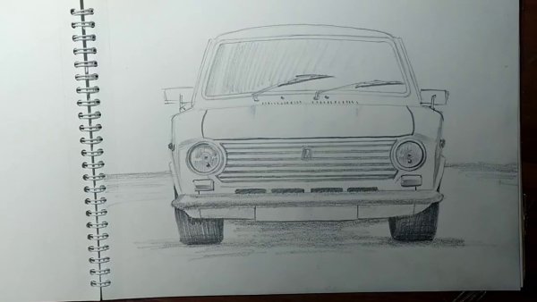 Рисунки карандашом машины ВАЗ 2106 поэтапно