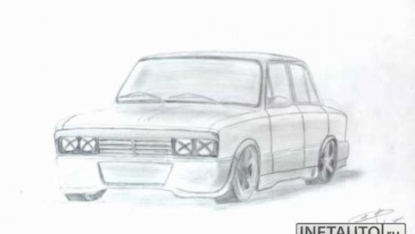 ВАЗ 2107 рисунок карандашом сбоку