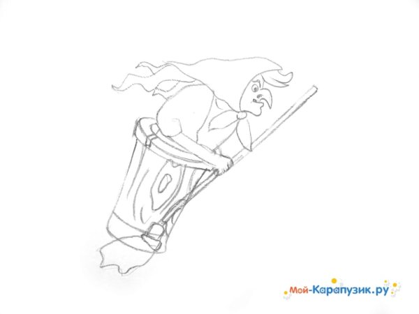 Как нарисовать бабу Ягу поэтапно