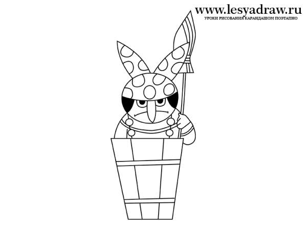 Баба Яга рисунок карандашом