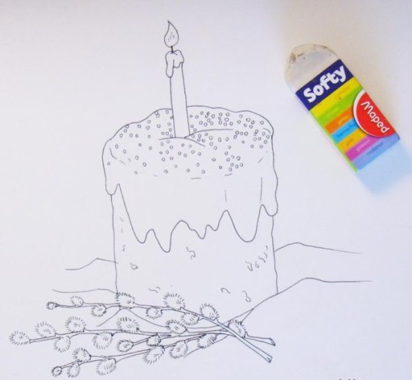 Пасхальный кулич рисование