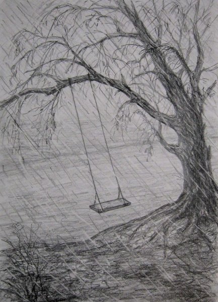 Пейзаж карандашом